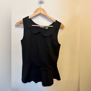 Grane Black Sleeveless Peplum Top